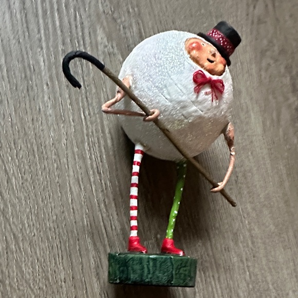 Whimsical Lori C. Mitchell Holiday Snowman with Red and Green Stripes - Picture 12 of 13